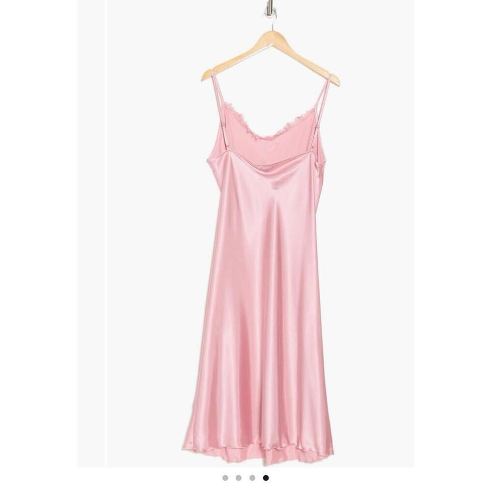 bebe Lace Trim Satin Slipdress - Picture 4 of 9